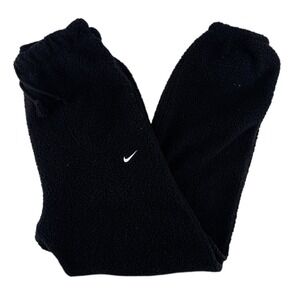 Nike Womens Med Therma-FIT Sherpa Fleece Joggers Black Sweatpants Cozy Pockets